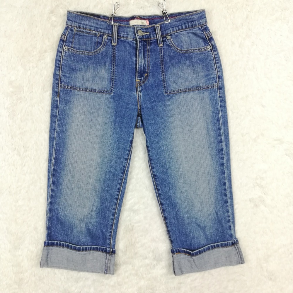 Levi's Womens Jeans 515 Capri Flap Pocket Blue Denim Medium‎ Wash Mid Rise 6